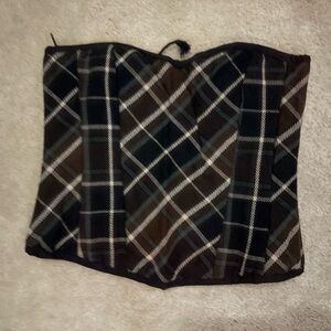 Handmade Brown Plaid Corset